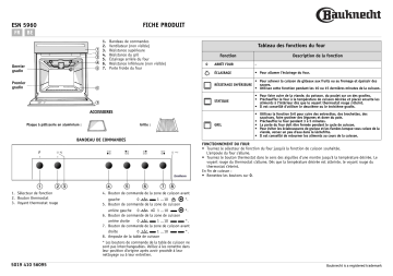 ESN 5960 WS | ESN 5960 IN | Bauknecht ESN 5960 BR Oven Manuel utilisateur | Fixfr