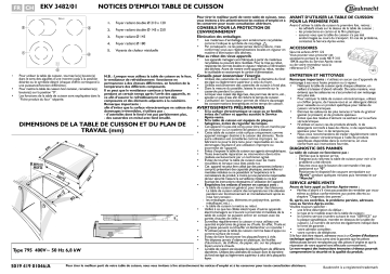 Bauknecht EKV 3482 IN-1 Hob Manuel utilisateur | Fixfr