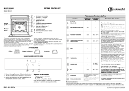 Bauknecht BLPE 8009 IN Oven Manuel utilisateur