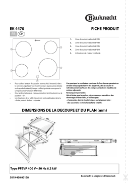 Bauknecht EK 4470 IN Hob Manuel utilisateur