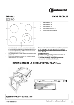 Bauknecht EKI 4472 IN Hob Manuel utilisateur