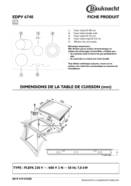 Bauknecht EDPV 6740 IN Hob Manuel utilisateur