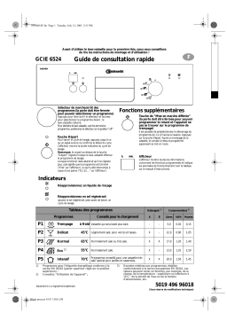 Bauknecht GCIE 6524 IN Dishwasher Manuel utilisateur