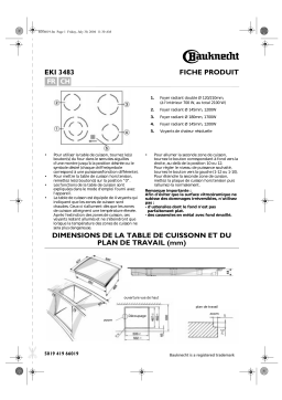 Bauknecht EKI 3483 Hob Manuel utilisateur