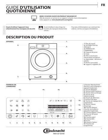 Bauknecht WA ECO 8385 KONN Washing machine Manuel utilisateur | Fixfr