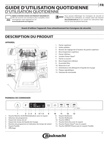 HSIC 3M19 C UK N | Bauknecht BSIO 3T223 PE X CH Dishwasher Manuel utilisateur | Fixfr