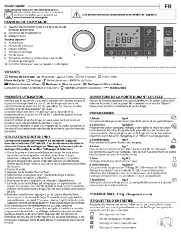 Bauknecht TRCEF 1172 Dryer Manuel utilisateur | Fixfr