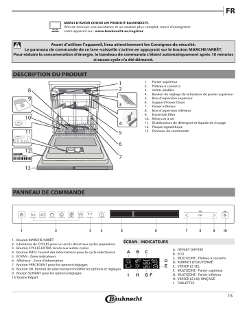 Mode d'emploi | Bauknecht BCIF 5O41 PLEGTS Dishwasher Manuel utilisateur | Fixfr