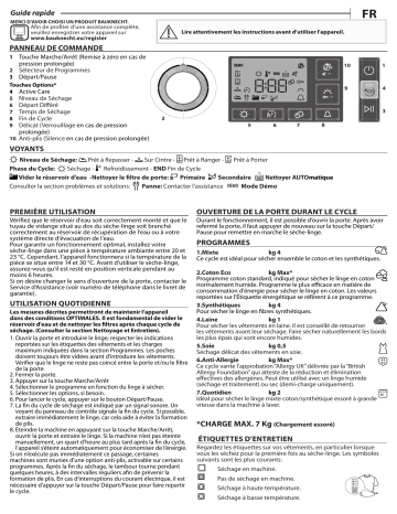 Bauknecht T Pure BE M11 72SKY Dryer Manuel utilisateur | Fixfr