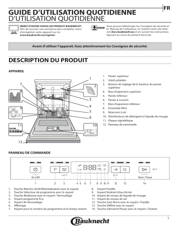 Bauknecht BCBC 3C26 B CH Dishwasher Manuel utilisateur | Fixfr