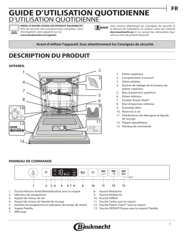 Bauknecht OBIO PowerClean 6330 Dishwasher Manuel utilisateur | Fixfr