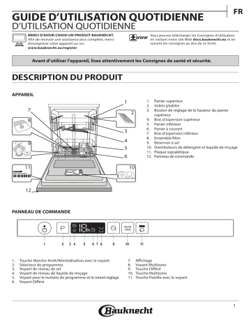 Bauknecht BIC 3C26 Dishwasher Manuel utilisateur | Fixfr