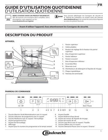 Bauknecht BBC 3C26 X Dishwasher Manuel utilisateur | Fixfr