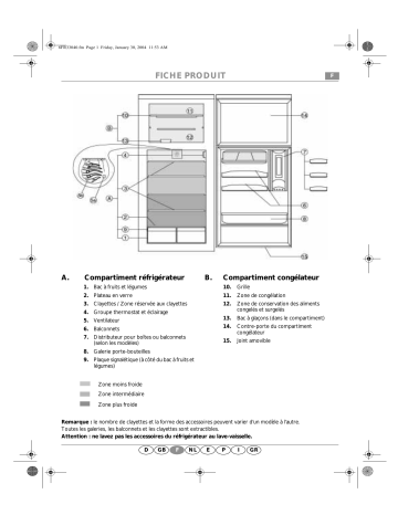 Whirlpool ARC 3850 Fridge/freezer combination Manuel utilisateur | Fixfr