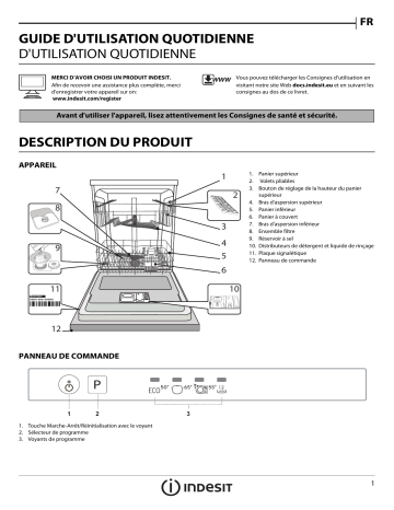 Indesit DMIF 14B1 EU Dishwasher Manuel utilisateur | Fixfr