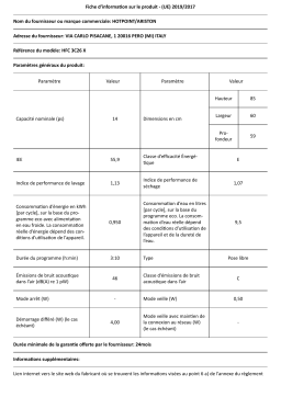 HOTPOINT/ARISTON HFC 3C26 X Dishwasher Manuel utilisateur