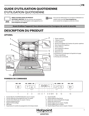 HOTPOINT/ARISTON HBC 3C24 F X Dishwasher Manuel utilisateur | Fixfr