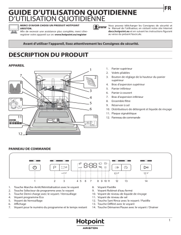 HOTPOINT/ARISTON HFC 3B19 X Dishwasher Manuel utilisateur | Fixfr