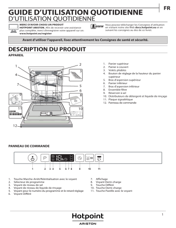 HOTPOINT/ARISTON HIO 3T223 WGF E Dishwasher Manuel utilisateur | Fixfr
