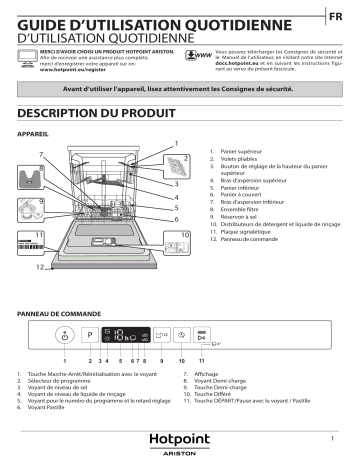 HOTPOINT/ARISTON HIC 3B+26 Dishwasher Manuel utilisateur | Fixfr