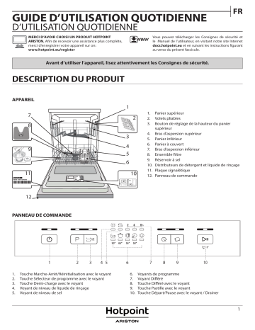 HOTPOINT/ARISTON HBC 2B+26 B Dishwasher Manuel utilisateur | Fixfr