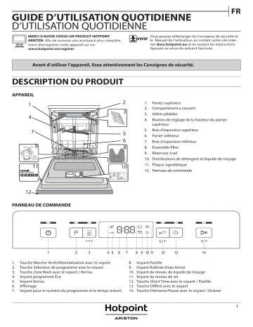 HOTPOINT/ARISTON HFC 3C26 F X Dishwasher Manuel utilisateur | Fixfr