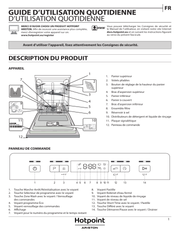 HOTPOINT/ARISTON IHFC 3B+26 X Dishwasher Manuel utilisateur | Fixfr