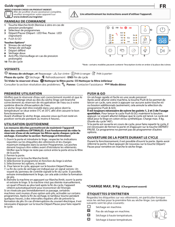 Indesit YT M10 91 FR Dryer Manuel utilisateur | Fixfr