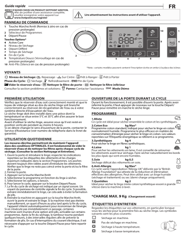 HOTPOINT/ARISTON NT M11 92SK FR Dryer Manuel utilisateur | Fixfr