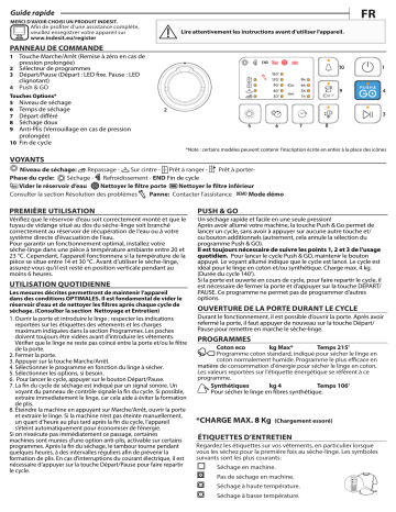 Indesit YT M10 81 R EU Dryer Manuel utilisateur | Fixfr