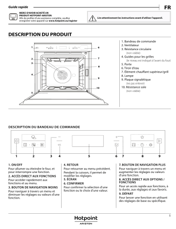 FI7 S8C1 SH IX HA | HOTPOINT/ARISTON FI6 S8C1 SH IX HA Oven Manuel utilisateur | Fixfr