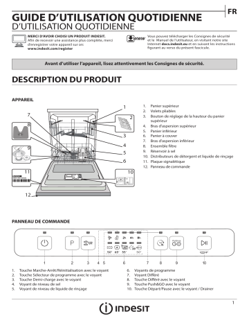 Indesit DFC 2C24 UK Dishwasher Manuel utilisateur | Fixfr