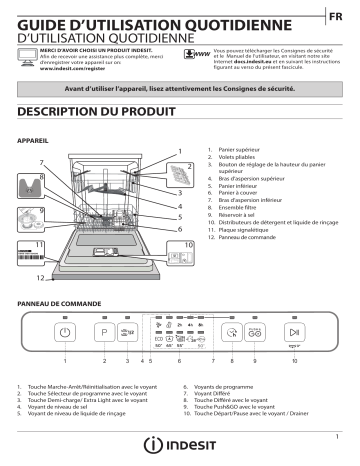 Indesit DFC 2C24 A X Dishwasher Manuel utilisateur | Fixfr