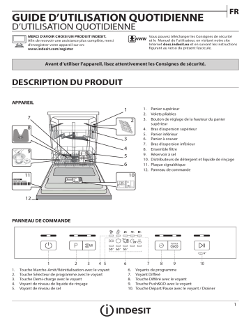Indesit DBE 2B19 A X Dishwasher Manuel utilisateur | Fixfr