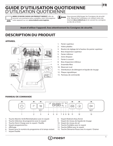 Indesit DSFC 3T117 Dishwasher Manuel utilisateur | Fixfr