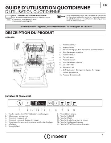 Indesit DSIO 3T224 CE Dishwasher Manuel utilisateur | Fixfr