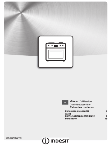 Mode d'emploi | Indesit IS5G0PMW/FR Cooker Manuel utilisateur | Fixfr