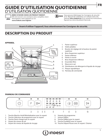 Indesit DFC 2B+16 AC X Dishwasher Manuel utilisateur | Fixfr