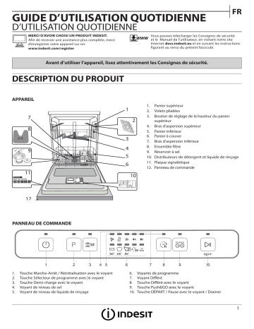 Indesit DFC 2B+16 AC X Dishwasher Manuel utilisateur | Fixfr