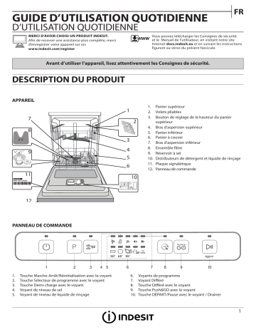 Indesit DOFC 2B+16 S Dishwasher Manuel utilisateur | Fixfr