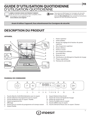 Indesit DFO 3C23 X UK Dishwasher Manuel utilisateur | Fixfr