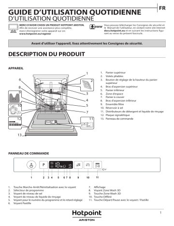 HOTPOINT/ARISTON HIO 3T141 W Dishwasher Manuel utilisateur | Fixfr