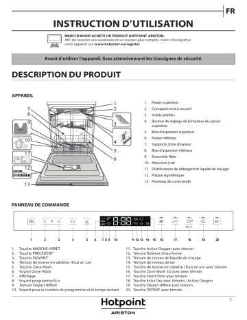 HOTPOINT/ARISTON HIS 9050 WELO Dishwasher Manuel utilisateur | Fixfr