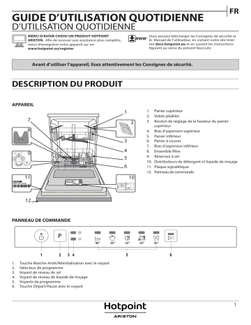 HOTPOINT/ARISTON HI 3010 Dishwasher Manuel utilisateur | Fixfr