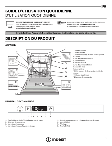 Indesit CDIFP 67T9 C FR Dishwasher Manuel utilisateur | Fixfr