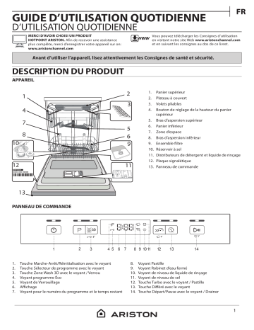 Ariston LFO 3O23 WLT X Dishwasher Manuel utilisateur | Fixfr