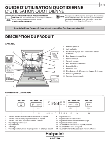 HOTPOINT/ARISTON HFC 3C41 CW X Dishwasher Manuel utilisateur | Fixfr