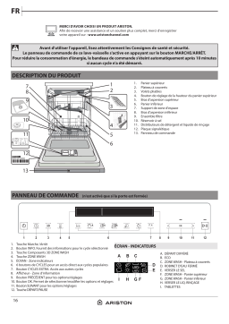 Ariston LFP 4O23 WLT X Dishwasher Manuel utilisateur