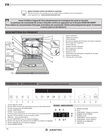 Ariston LFP 4O23 WLT X Dishwasher Manuel utilisateur | Fixfr