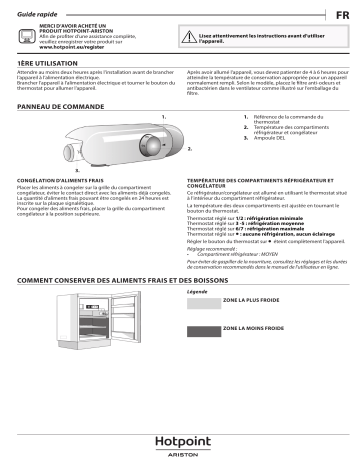 HOTPOINT/ARISTON BTS 1622/HA 1 Refrigerator Manuel utilisateur | Fixfr